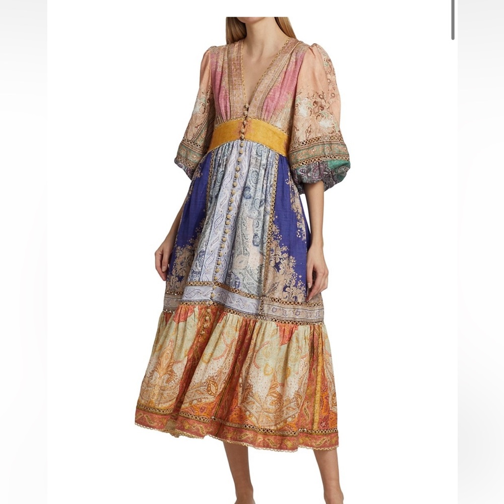 Zimmerman Anneke Linen Midi Dress